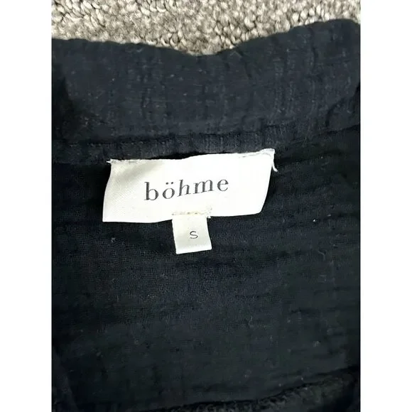 BOHME Brand Linen Blend Waist Tie Romper Women's Size Small - Picture 4 of 4